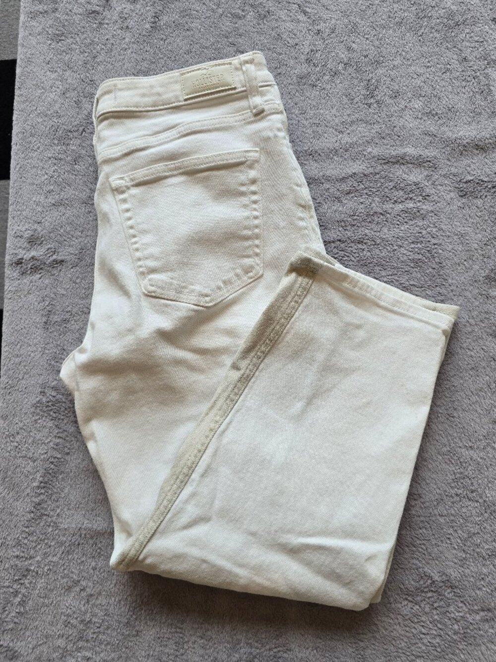 Hollister White and Tan High-Rise Vintage Straight Jeans Pants 29/25